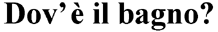 Dov'e il bagno?  